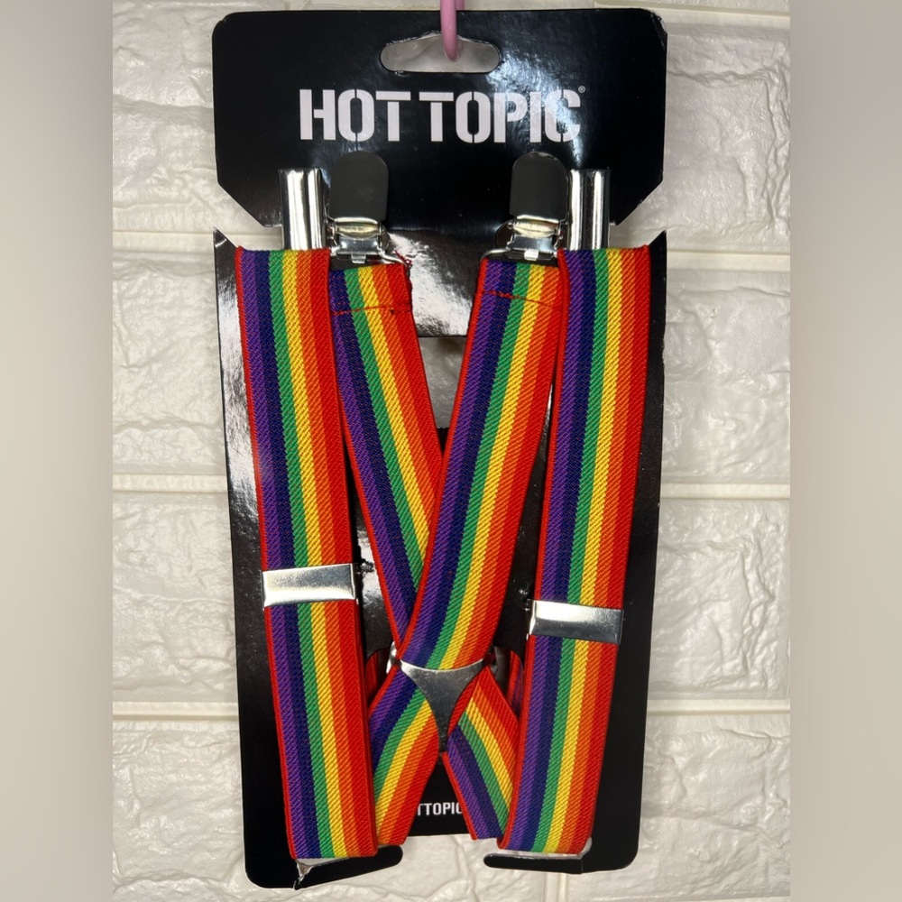 NWT Pride Rainbow Suspenders Hot Topic Unisex